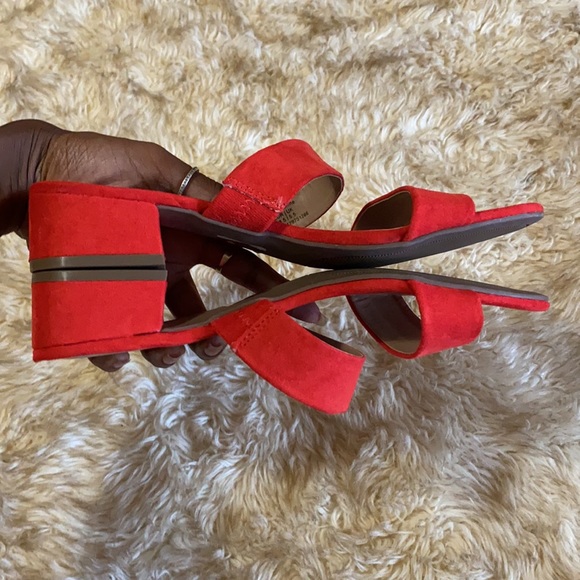 Red Ladies Two Strap Sandals - Picture 4 of 7